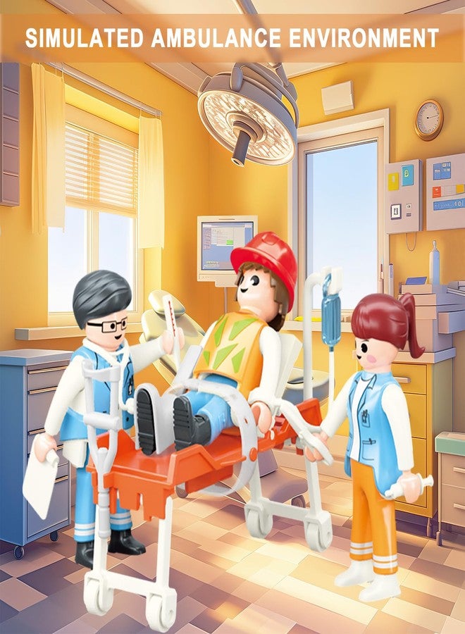lonfypeng Ambulance Toy Truck for Kids 3-8, Large Toy Cars with Lights & Sounds, Emergency Vehicle Toddler Toys, Rescue Role Playset Play & Learn Toddler Toys Ages 3 4 5 6 7 8 9 10 11 12(Ambulance) - Image 3